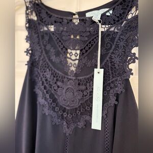 Lace navy blue dress sleeveless NWT